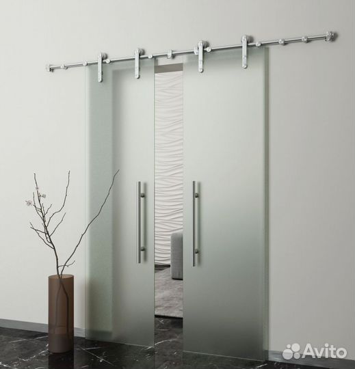 Дверь стеклянная алюминиевая