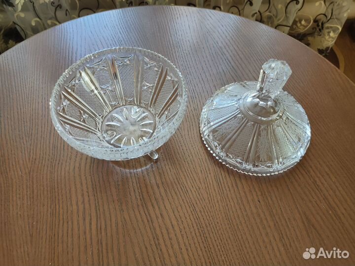 Хрустальная конфетница, Чехословакия, 1970-е