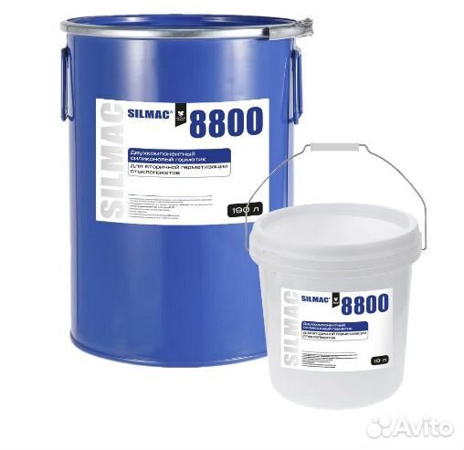 Двухкомпонентный силиконовый герметик silmac 8800 (190 лит. + 19 лит.)
