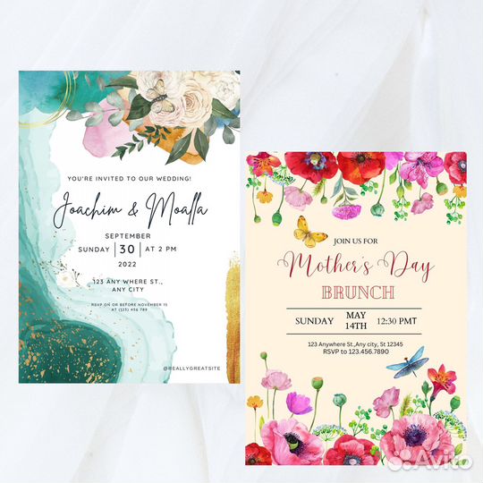 Приглашения на свадьбу