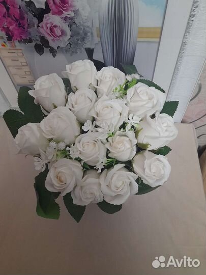 Букет из 15 мыльных роз