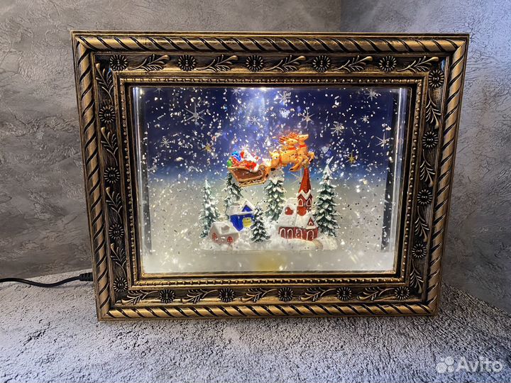 Новогодний музыкальный фонарь картина три вида
