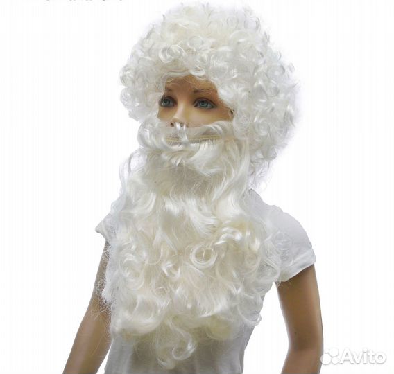 Карнавальный набор, кудрявая борода, Парик
