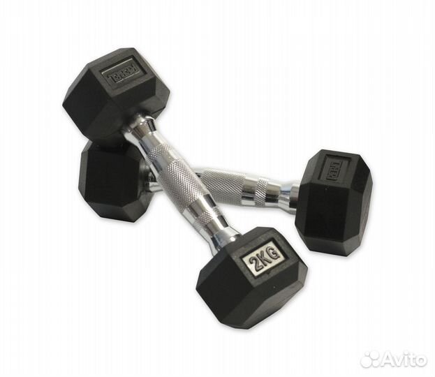 Набор гексагональных гантелей 10 пар от 1 до 10 кг