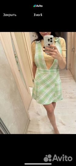 Zara твидовый сарафан м