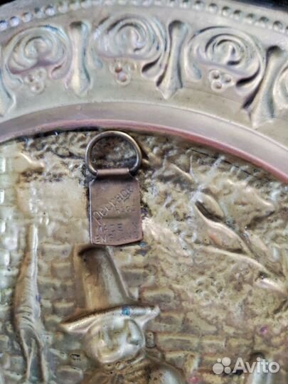 Декоративная тарелка из латуни винтаж Англия