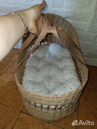 Детская люлька переноска, плетеная