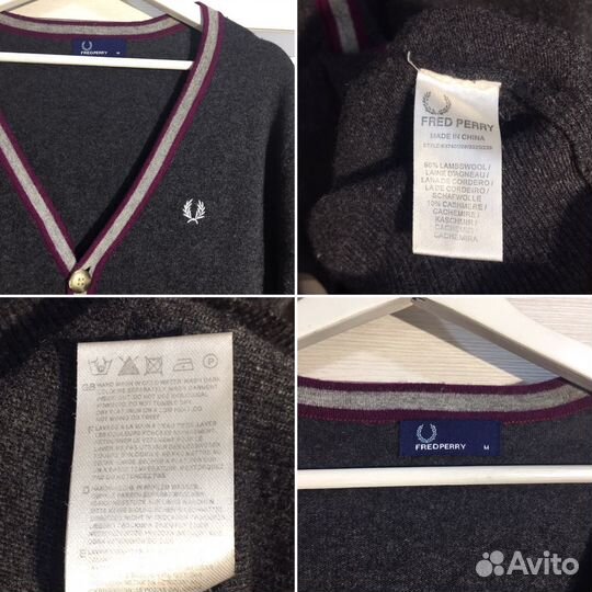 Кардиган Fred Perry шерсть кашемир