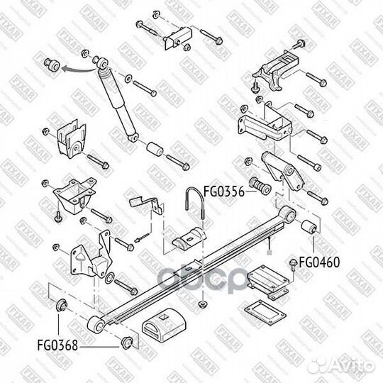 Сайлентблок задней рессоры FG0460 fixar