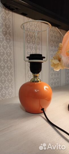 Лампа настольная с абажуром бу