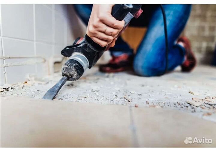 Демонтаж слом стен, пола, плитки. Вывоз мусора