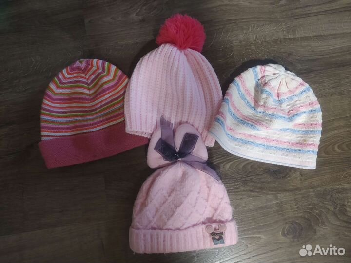 Шапки на девочек пакетом от 6 мес до 5 лет