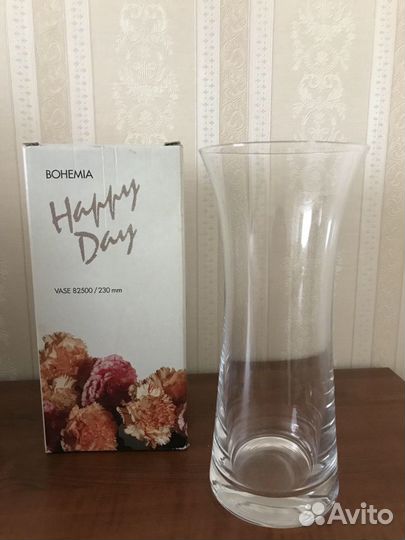 Ваза для цветов стекло Богемия (Чехия)