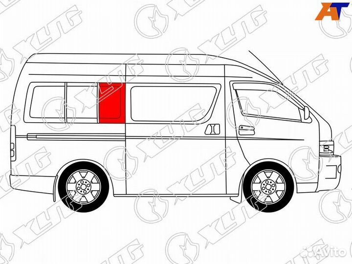 Боковое стекло кузова среднее правое Toyota Hiace