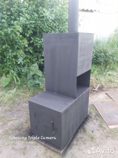 Печь для бани с баком