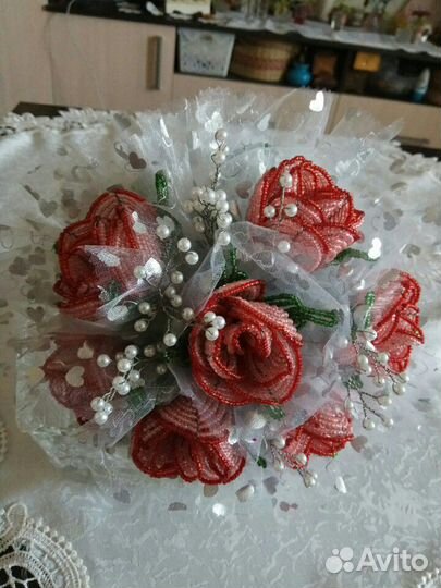 Свадебный букет из бисера