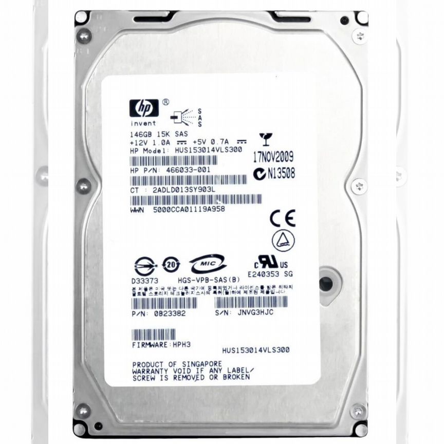 [466033-001] Жесткий Диск Hp146gb Sas 3,5" Hdd