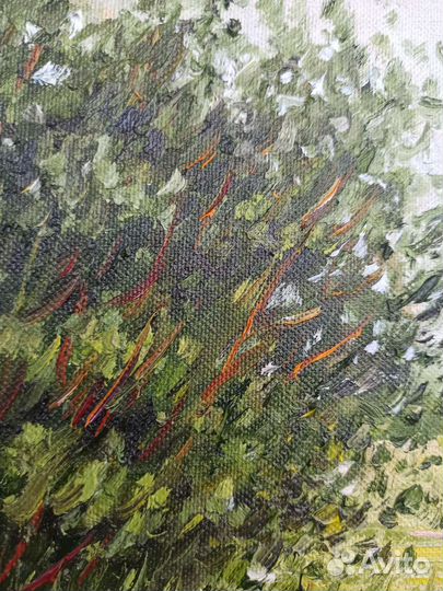 Картина летний пейзаж маслом природа лето