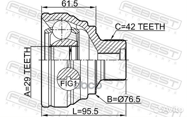 Шрус внешний audi A4 avant (8K5) 2008-2015 1710