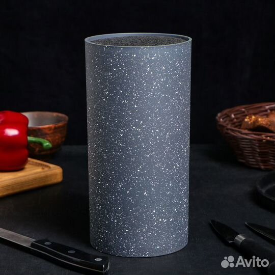 Подставка под ножи с наполнителем Доляна «Серый гр