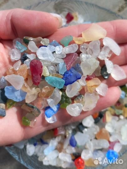 Стеклянные камешки для декора, аквариумов, дизайна