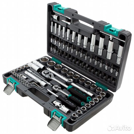 Набор инструментов, 1/2, 1/4, CrV, пластиковый кей