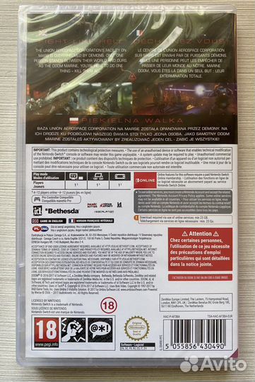 Код Doom 2016 (Русская версия) для Nintendo Switch