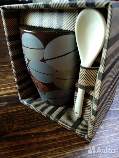 Чашка (кружка) с ложкой новая