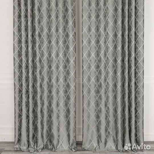 Шторы жаккард Леман Стальной готовые и на заказ