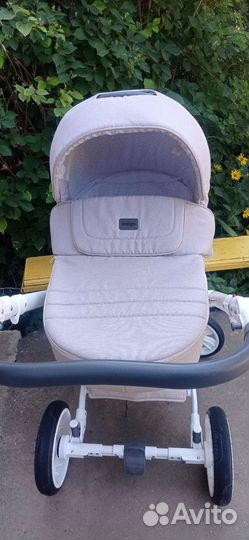 Коляска 2 в 1 indigo porto экокожа/лен