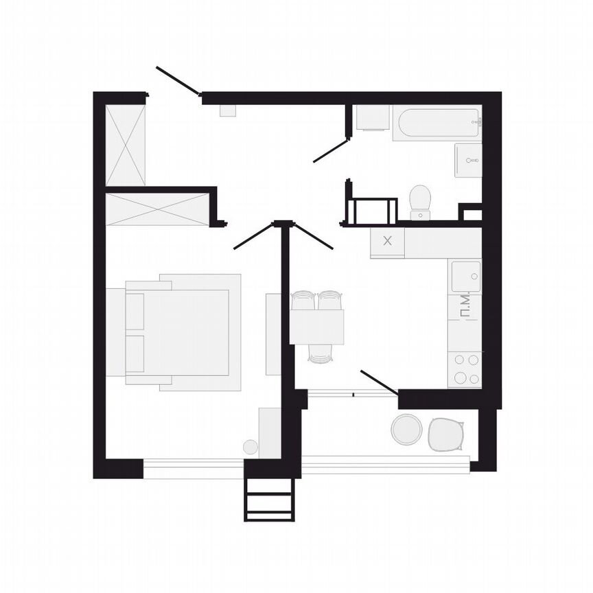 1-к. квартира, 39,3 м², 1/9 эт.