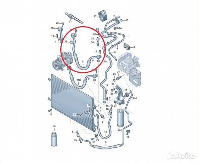 Трубка кондиционера Audi A6 C6/4F BDX 2007