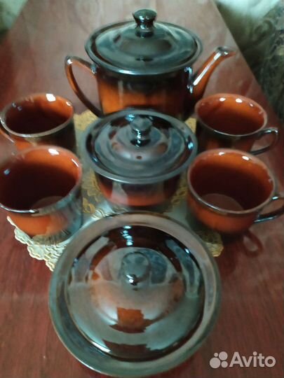 Сервиз чайный. Глиняная посуда. СССР