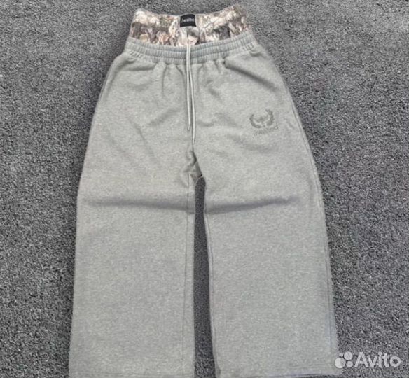 Штаны серые широкие y2k