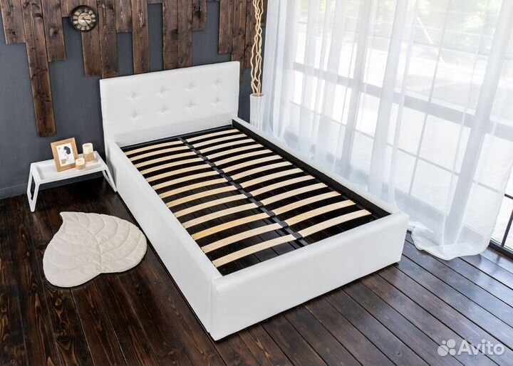 Кровать 120х200 полуторка белая Роза