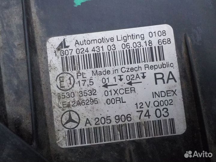 Фара правая Mercedes-Benz W205 (C-Klasse) 2013