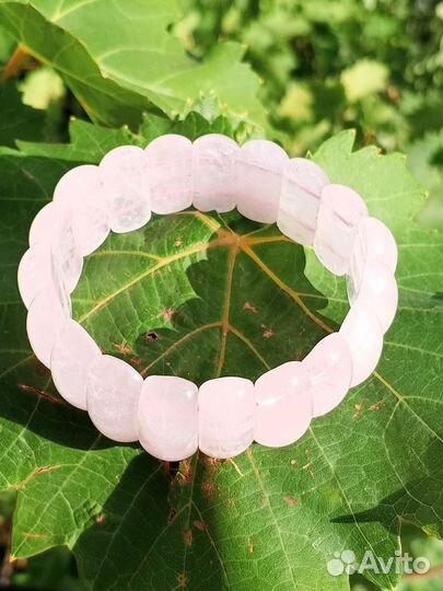 Браслет розовый кварц