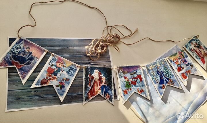 Новогодние флажки гирлянда