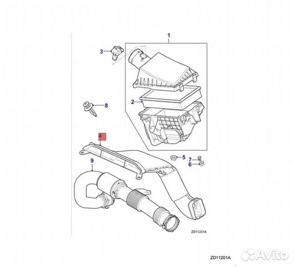Патрубок воздухозаборник jaguar xf