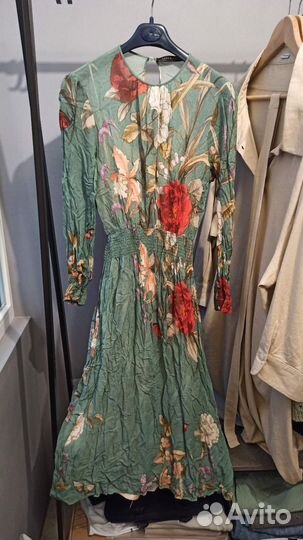 Zara летнее платье шифон 2 в 1