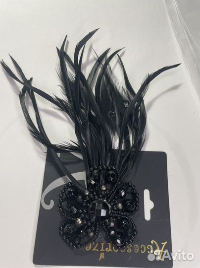 Заколка черная украшение для волос Accessorize