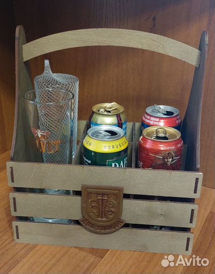 Ящик дерево для пикника +2 бокала. новые