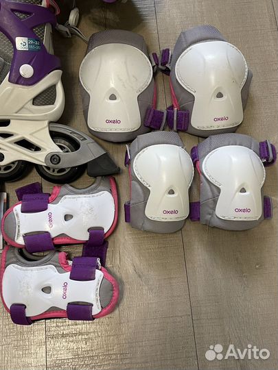 Ролики детские раздвижные oxelo, 29-32 размер