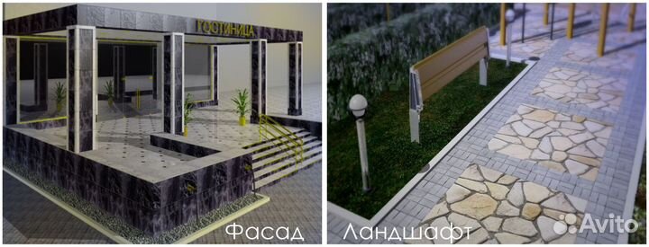 Роспись стен с барельефом