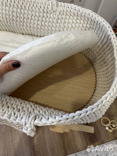 Детская вязаная люлька колыбель мобиль