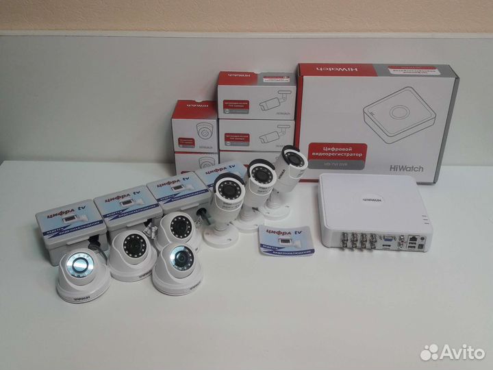 Комплект видеонаблюдения 2mp hiwatch 7 камер