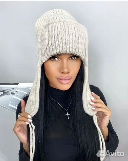 Шапка женская ушанка