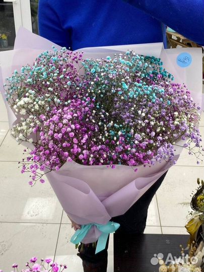 Букет из 11 веточек цветных гипсофил