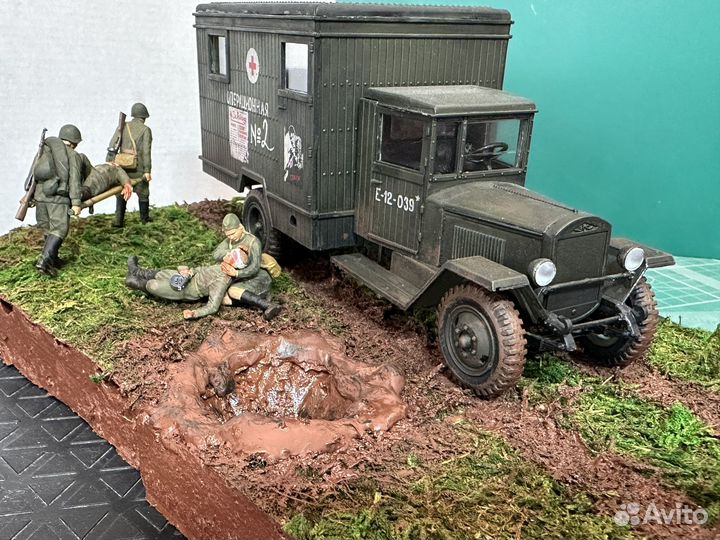Зис 44 с санитарами(диорама)