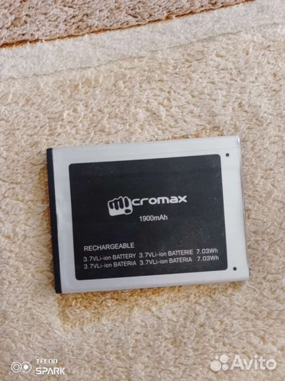 Батарейка рабочая, микромакс